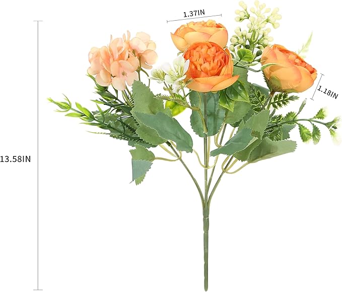 Artificial Flowers Fake Peony Silk Mini Plastic Bridal Flowers - Image 2
