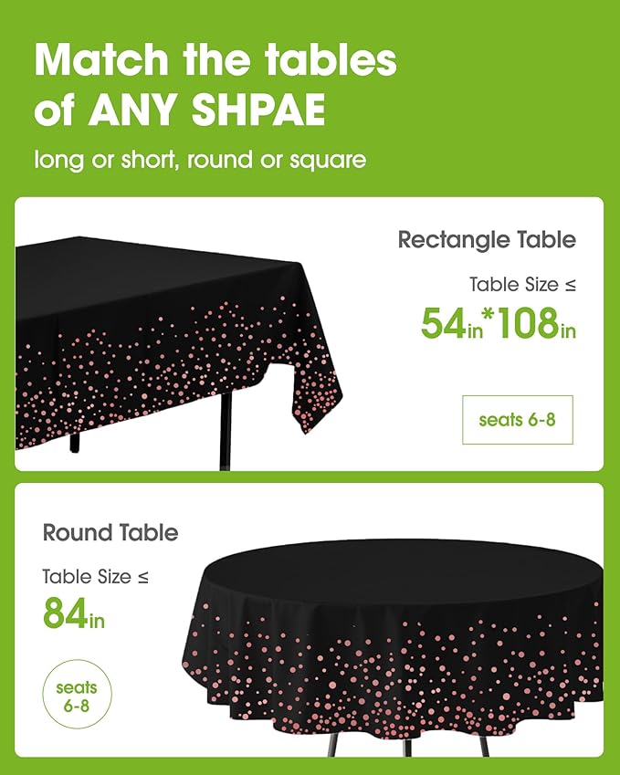 Pureegg Plastic Table Cloth Disposable 10 Pack, 54 x 108 Inch Table Cloths - Image 2