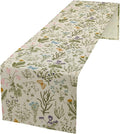 Wildflowers Floral Table Runner, Retro Flower Butterfly Seasonal Spring Summer by Unknown