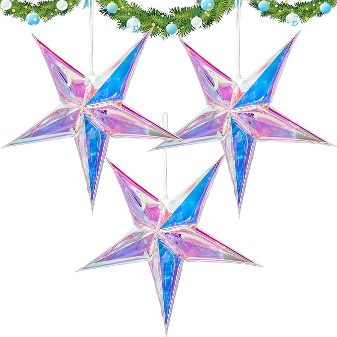 Star Ornaments Iridescent Christmas Ornaments Colorful Star Ornament by EasyJoy
