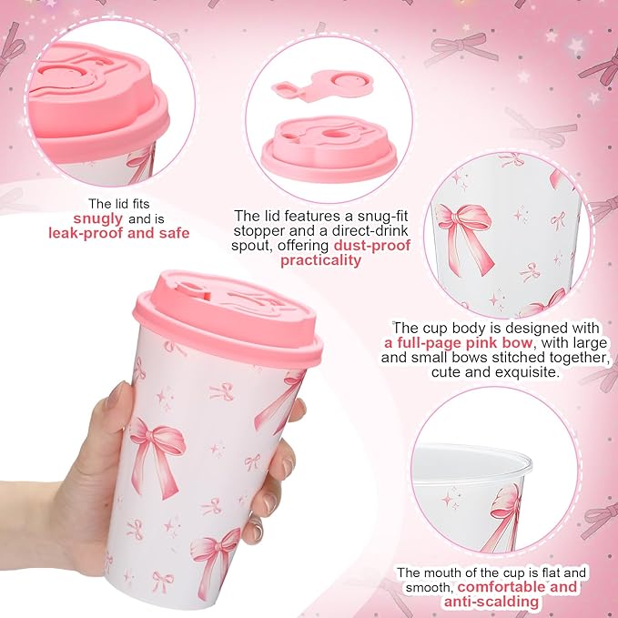 Yungyan 36 Sets Pink Bow Party Favors Goodie Cups - Image 3
