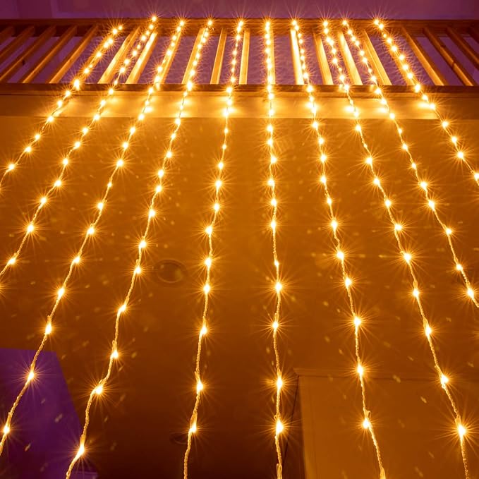 AWQ 300 LED 6.6ft x 9.8ft Window Curtain String Light Window Fairy Lights 8 - Image 2