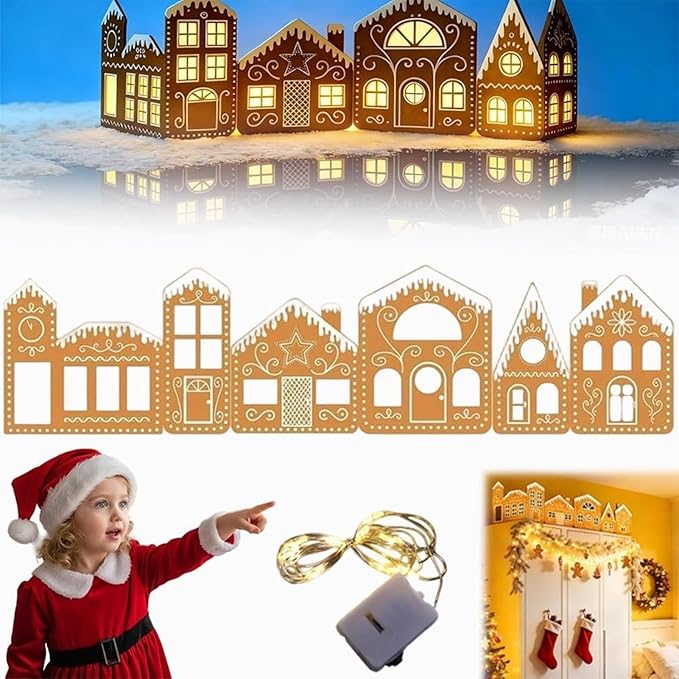 Christmas Gingerbread Village Light-Up Decor, House Cardboard Kit - Image 7