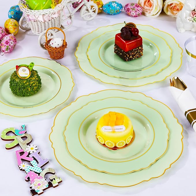 Liacere 350PCS Light Green Plates - Image 4