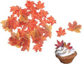 GEORLD Set of 36 Edible Fall Leaves Gold Leaf Cake Decorations, Party Cupcake by GEORLD