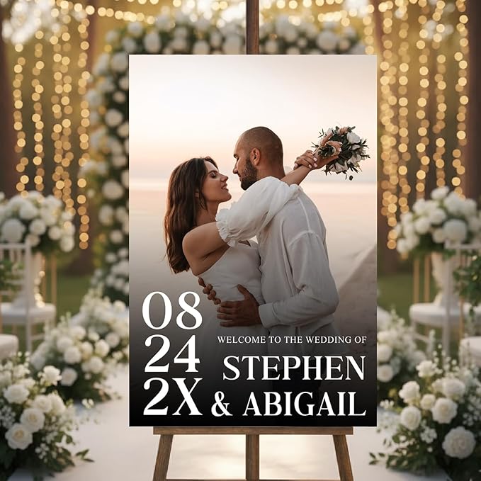 Personalized Wedding Photo Acrylic Welcome Sign – Custom Picture Board - Image 2