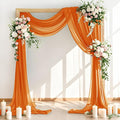Wedding Arch Draping Fabric 2 Panels 30'' x 18FT Orange Sheer Chiffon Arch by LINXTAR