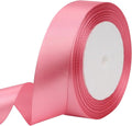 Rose Gold Solid Satin Ribbon 1 Inch 25 Yards Solid Polyester Fabric Ribbon by Riunbb