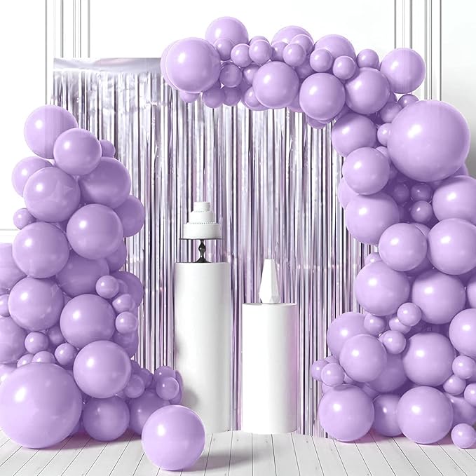 2 Pack Light Purple Foil Fringe Backdrop Curtains, Tinsel Streamers Party - Image 7
