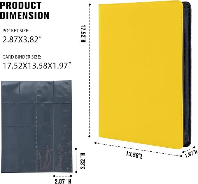 Premium 1000+ Pockets Card Binder, 16 Pockets Trading Card Binder Ringless Side - Image 6