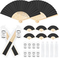 50Set Wedding Hand Fans Party Favors Black Paper Folding Handheld Fans Bulk by wxfdac