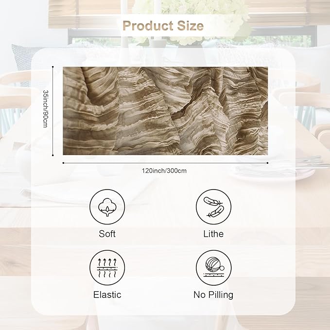 6 Pack Khaki Cheesecloth Table Runner 35x120 Inch 10Ft Rustic Gauze Cheese - Image 4