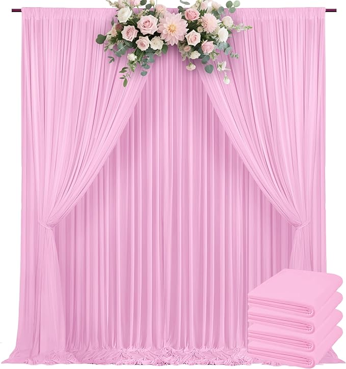 20x10ft Backdrop Curtains for Parties, 4 Panels 5x10ft Curtains Photography by JKLUMI