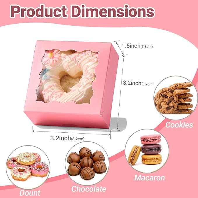 RomanticBaking 3 ¼" x 3 ¼" x 1 ½" 100PCS Chocolate Truffle Boxes - Image 2