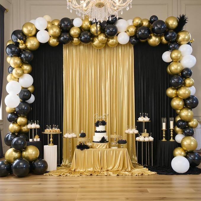 Outpain 10x14ft Gold Sequin Backdrop Curtains -Heavy Duty Gold Photography - Image 4