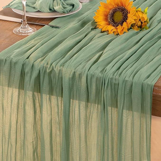Sage Green Cheesecloth Table Runner 6 Pack Fall Table Runners Boho Gauze 120 - Image 7