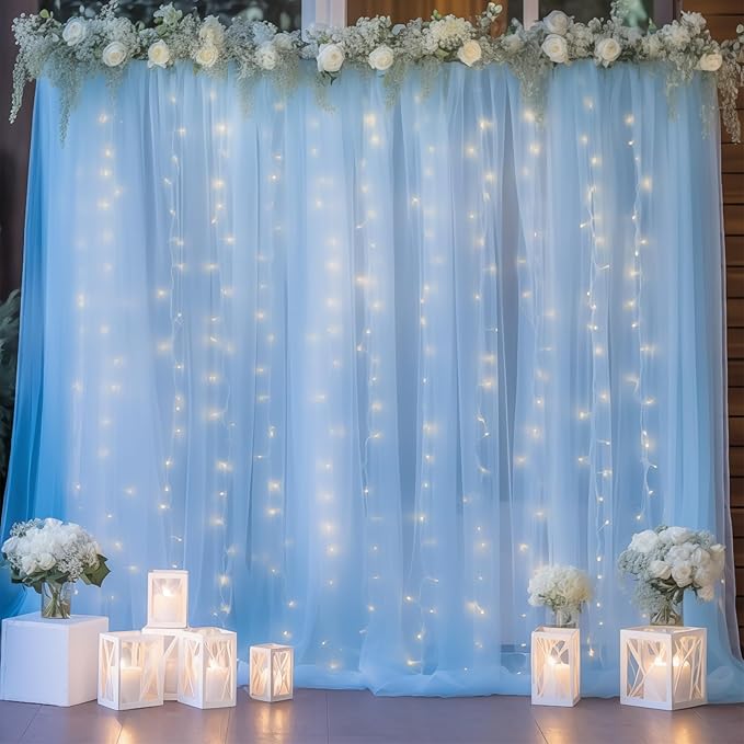 20×10ft Blue Tulle Backdrop Curtain - Image 8