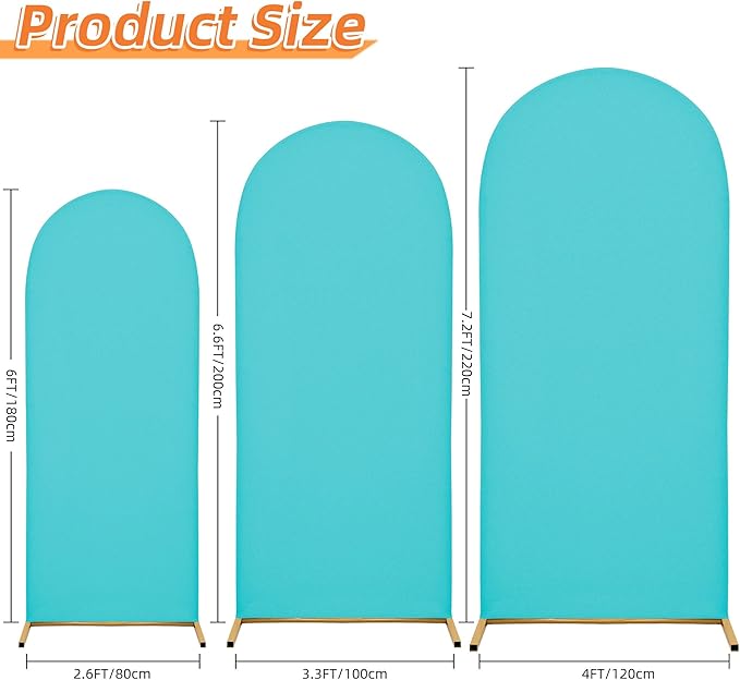 Wedding Arch Cover 7.2FT 6.6FT 6FT Arch Backdrop Cover Spandex Fitted Arch Cover - Image 2