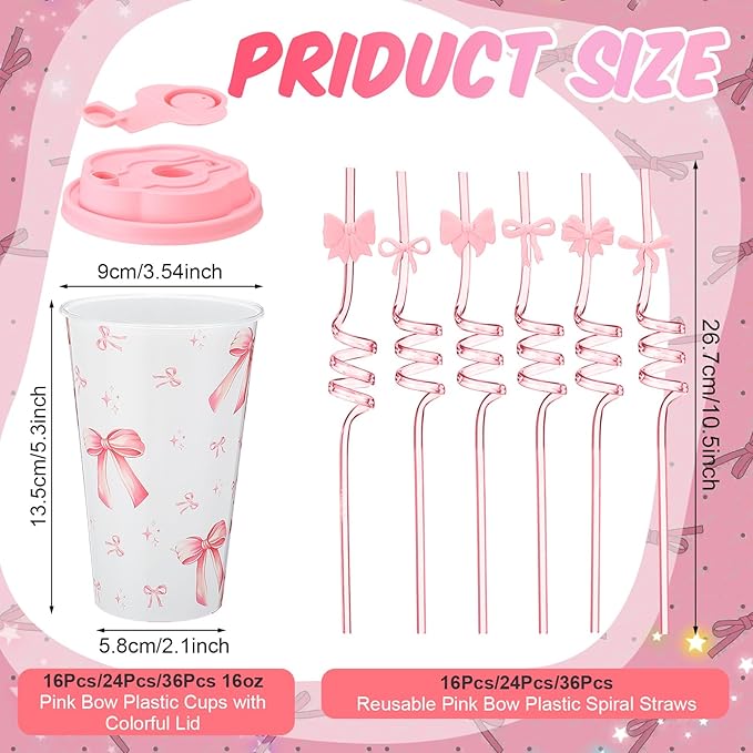 Yungyan 24 Sets Pink Bow Party Favors Goodie Cups - Image 2