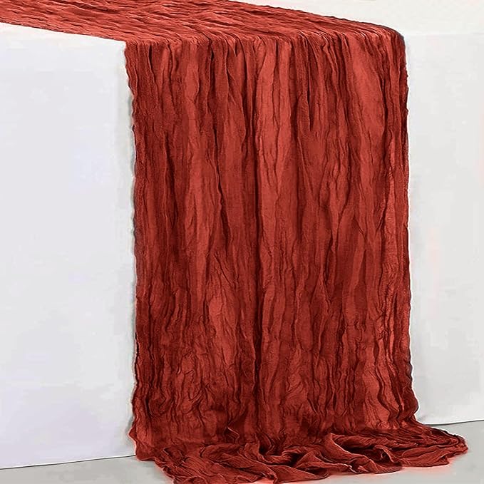 6 Pack Terracotta Cheesecloth Table Runner 35x120 Inch 10Ft Rustic Gauze Cheese - Image 7