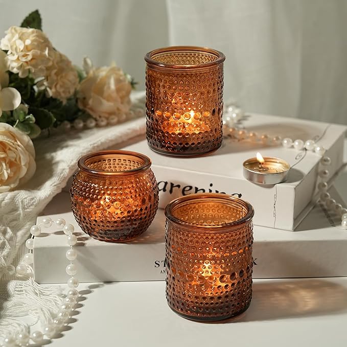 36pcs Amber Votive Candle Holders, Glass Small Tea Lights Candle Holders - Image 6