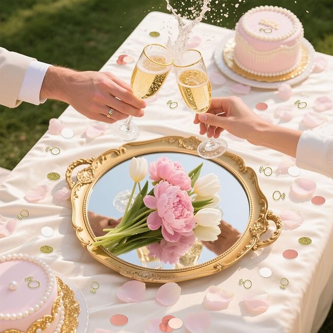 200 Pcs Rose Gold Glitter Wedding Table Confetti, Bridal Shower Decorations - Image 2