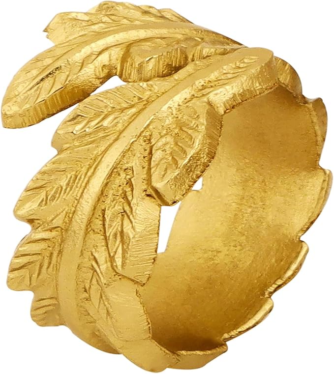Gold Leaf Napkin Rings Set of 12 - Image 9