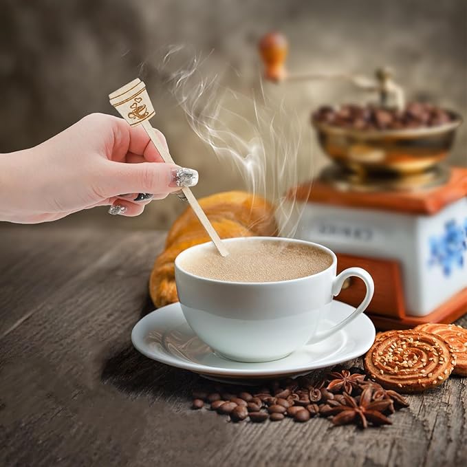 200 Pieces Wooden Coffee Stirrers, 6 inch Disposable Coffee Stir Sticks - Image 5