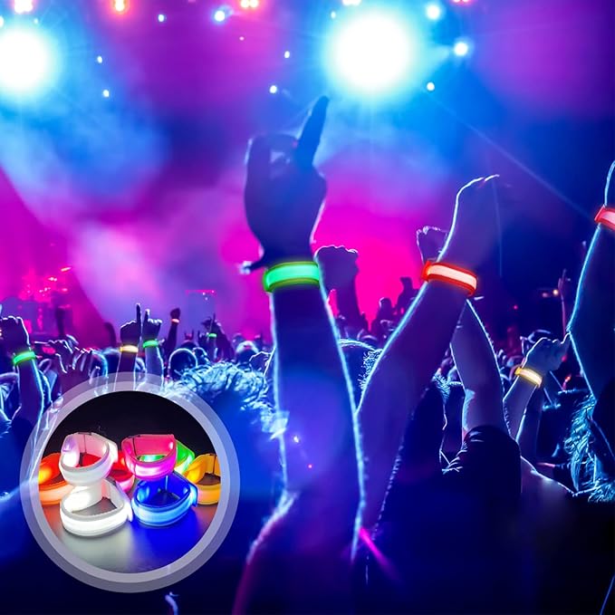 M.best 32pcs LED Light Up Bracelets Glow Flashing Wristbands Glow in The Dark - Image 6