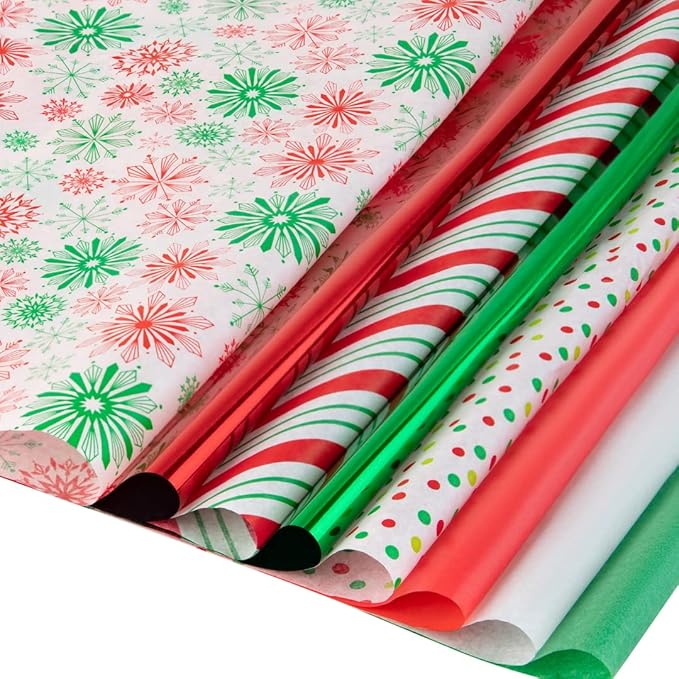 Christmas Tissue Paper for Gift Bags- 200 Sheets of Tissue Paper for Christmas - Image 2