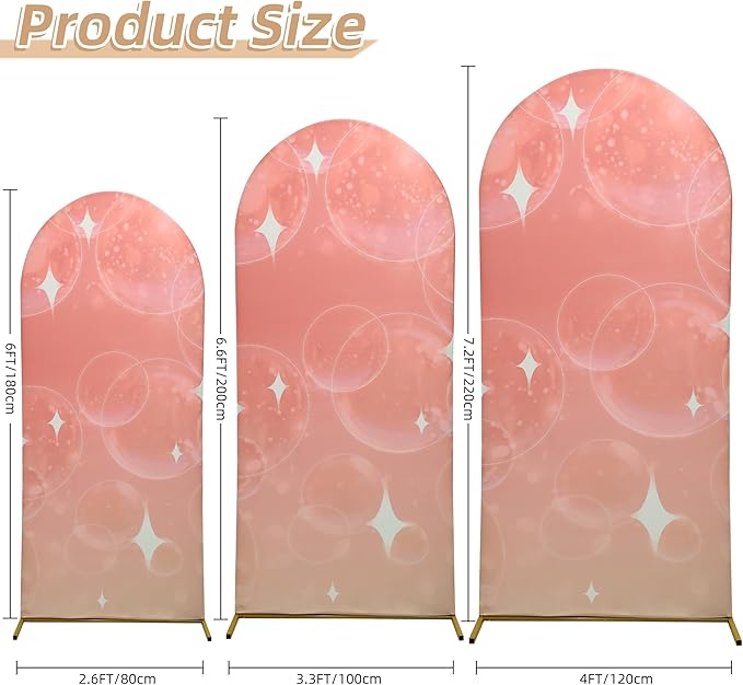 Wedding Arch Cover 6.6FT Spandex Arch Backdrop Cover Stretchy Backdrop - Image 4