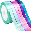 3/8" 6 Colors X 25 Yards Pink Green Blue Satin Ribbon, 150 Yards Assorted by Unknown