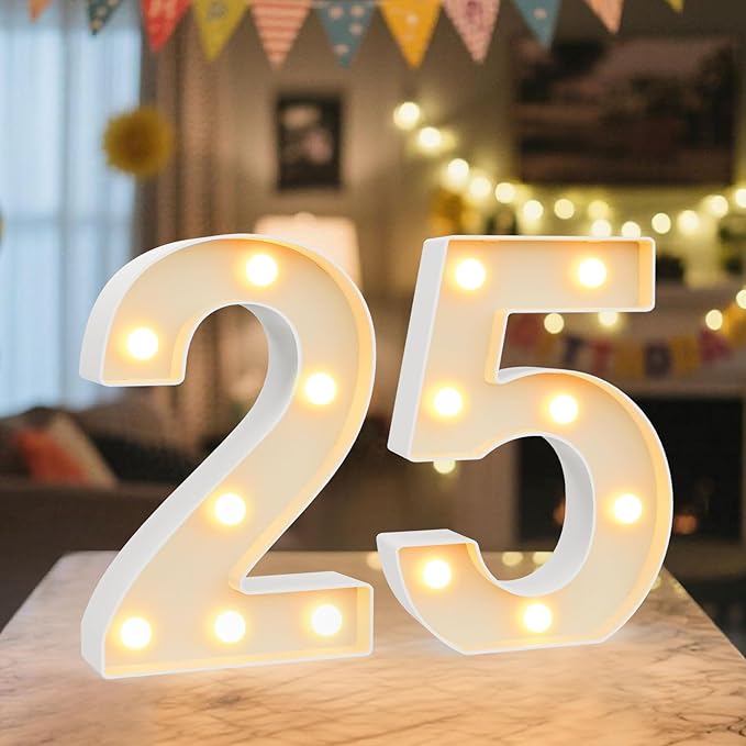 LED Marquee Light Up Numbers Sign by NANXU