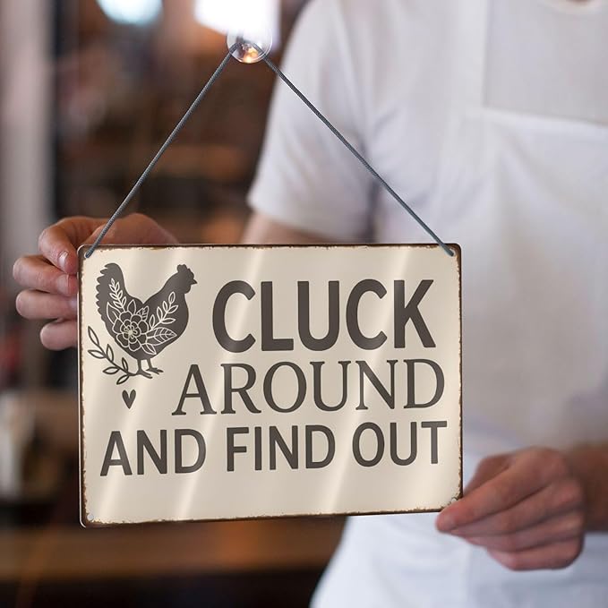 Funny Chicken Tin Sign - Image 8