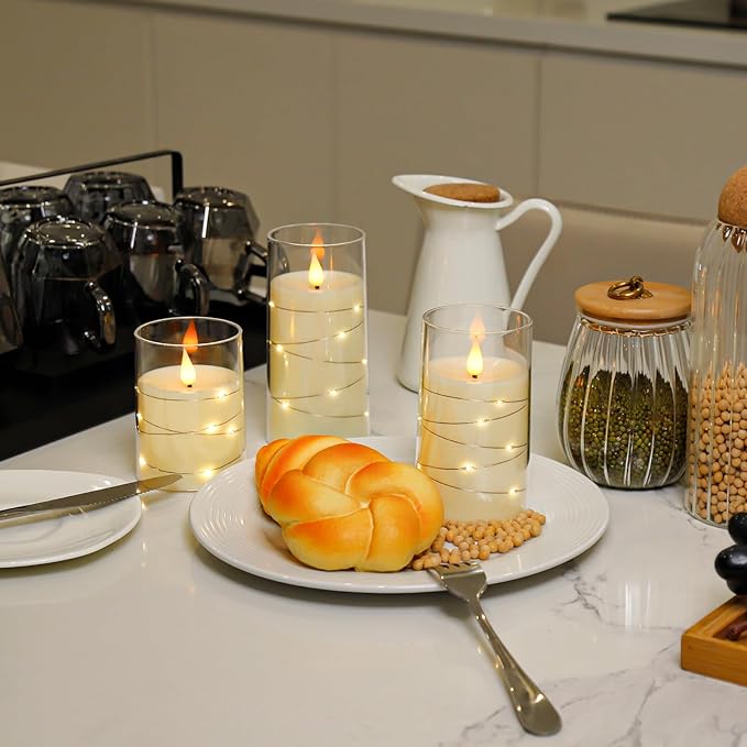 Aignis Flickering Flameless Candles Battery Operated Candles LED Candles - Image 3
