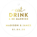 Andaz Press Personalized Round Circle Wedding Gift Tags, Metallic Gold Ink by AndazPress
