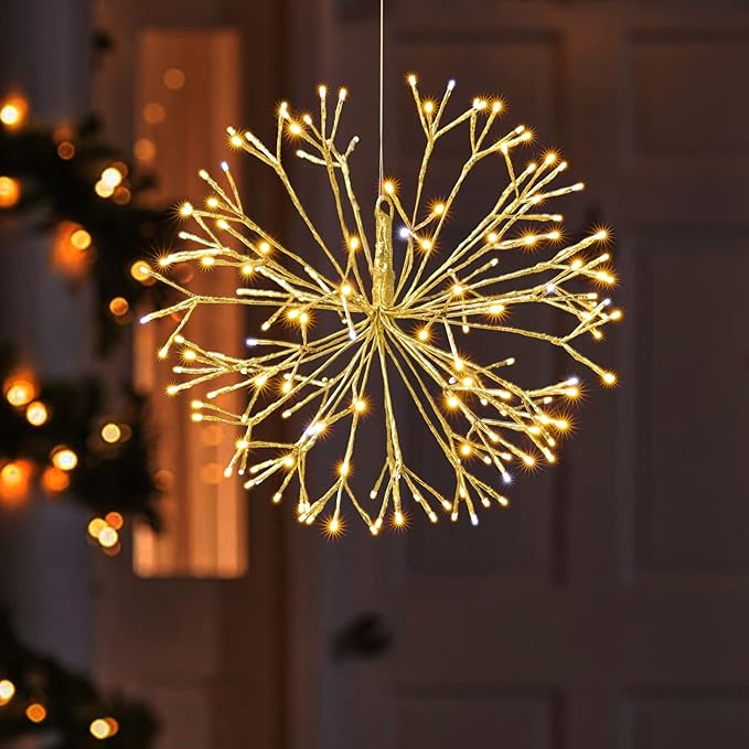 Christmas led Sparkle Ball Hanging Outdoor décorations -Haning Twig Ball - Image 2