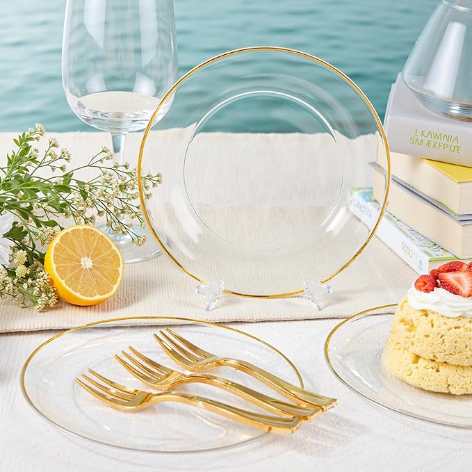 Festiva 200Pcs Clear Plastic Dessert Plates Disposable 6.3" - Image 5