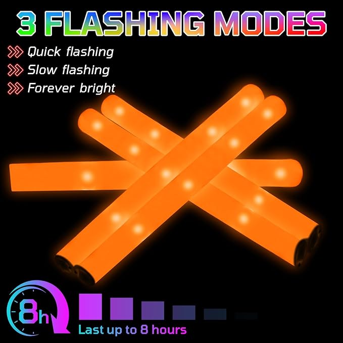 Foam Glow Sticks Bulk, Glow Party Supplies - Image 4