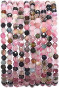 Faceted Natural Tourmaline Stone Round Loose Semi Gemstone Beads by Beadia