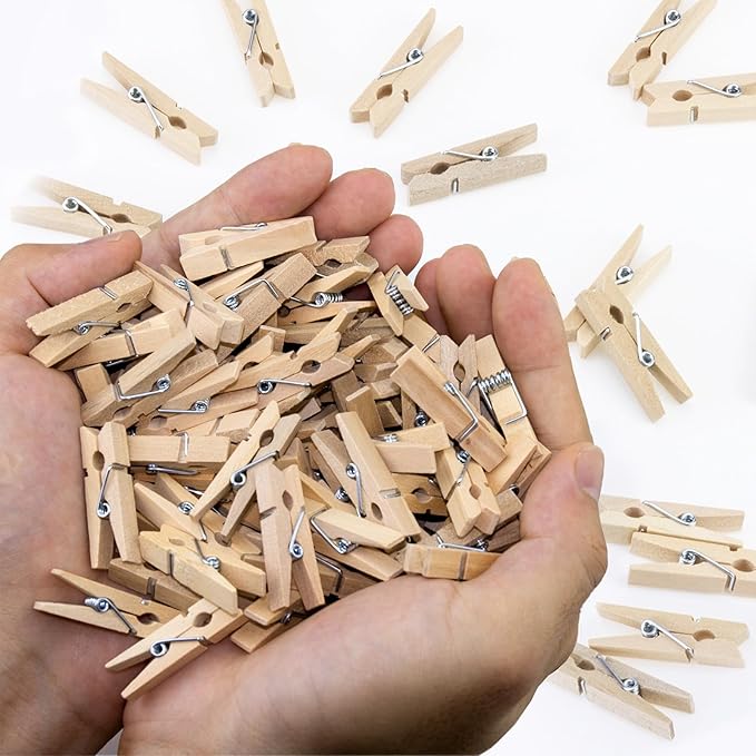 1.4 Inch Mini Clothes Pins for Photo, Wooden Clothespins for Baby Shower by Wddeevoi