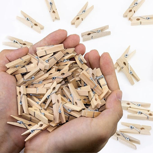 1.4 Inch Mini Clothes Pins for Photo, Wooden Clothespins for Baby Shower by Wddeevoi