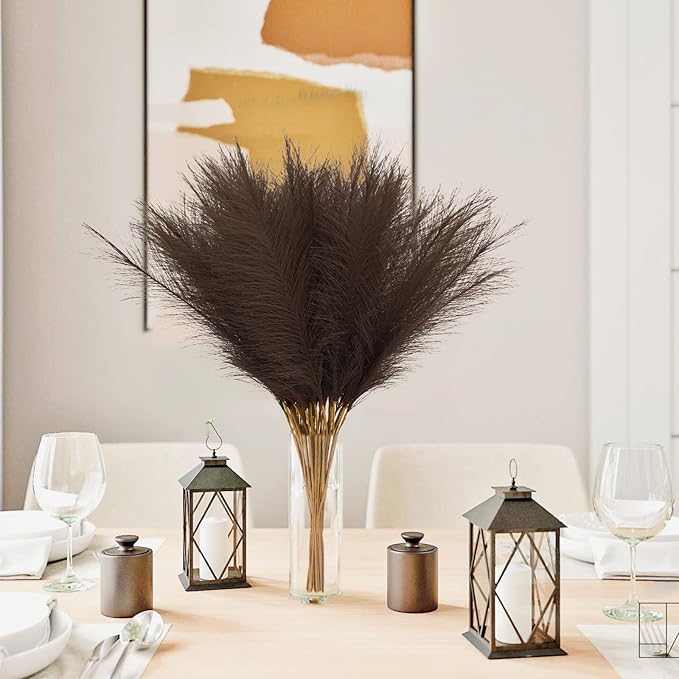 50pcs Faux Pampas Grass Decor, 21.6" Short Artificial Pompous Grass Floral Fake - Image 9