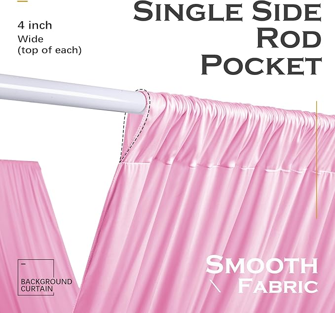 PartyVillage 2 Panels 5ftx30ft Baby Pink Ceiling Drapes - Image 4