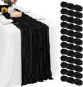 Aktor 12 Pack Black Table Runner Boho Cheesecloth Table Runner Semi Sheer Gauze by Unknown