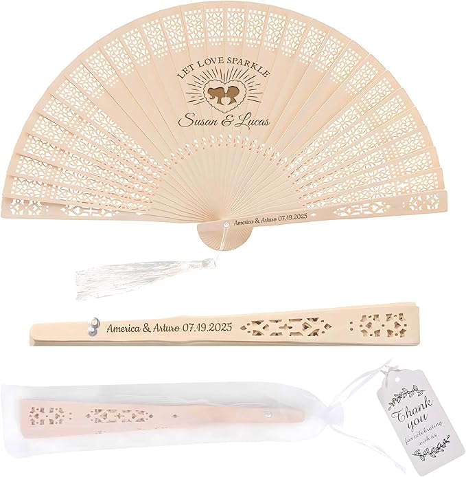 100 PCS Custom Fans Personalized Folding Fans by Unknown