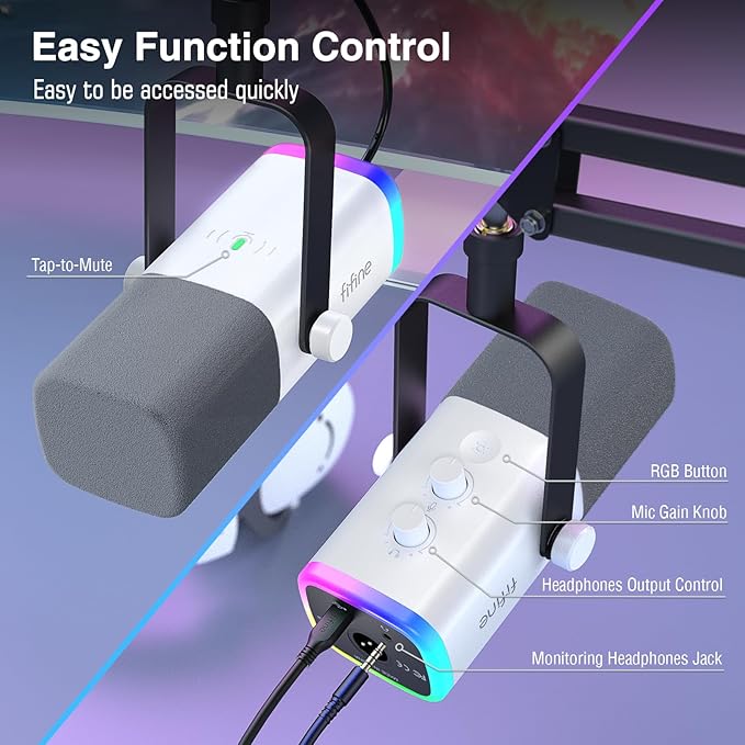 FIFINE Gaming XLR/USB Microphone Kit, Streaming Dynamic Mic Set - Image 6