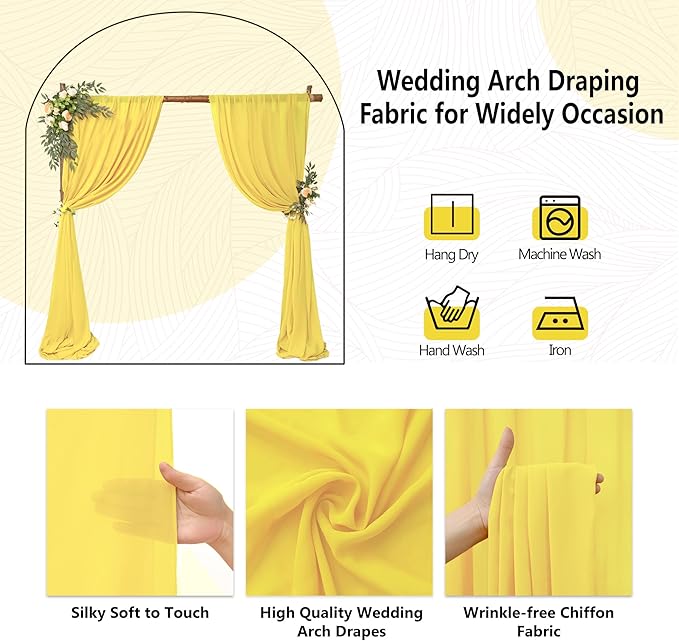 4 Panels Wedding Arch Draping Fabric 28" x 20Ft Curtain Backdrop Wedding Arch - Image 6