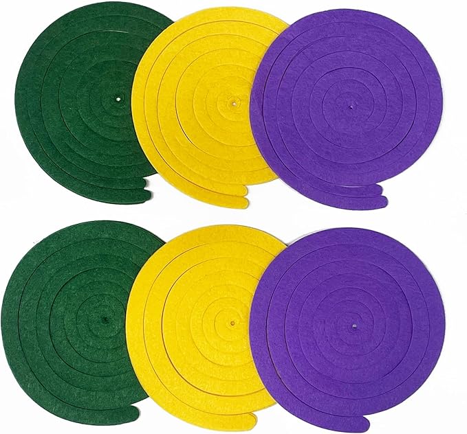 36 Pcs Green Yellow Purple Hanging Swirl Decorations Felt Swirl Streamer Spiral - Image 4