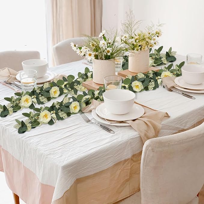 MAKHOT 2PCS Eucalyptus Garland, 6.6Ft Artificial Greenery Garlands Flower Decor - Image 4